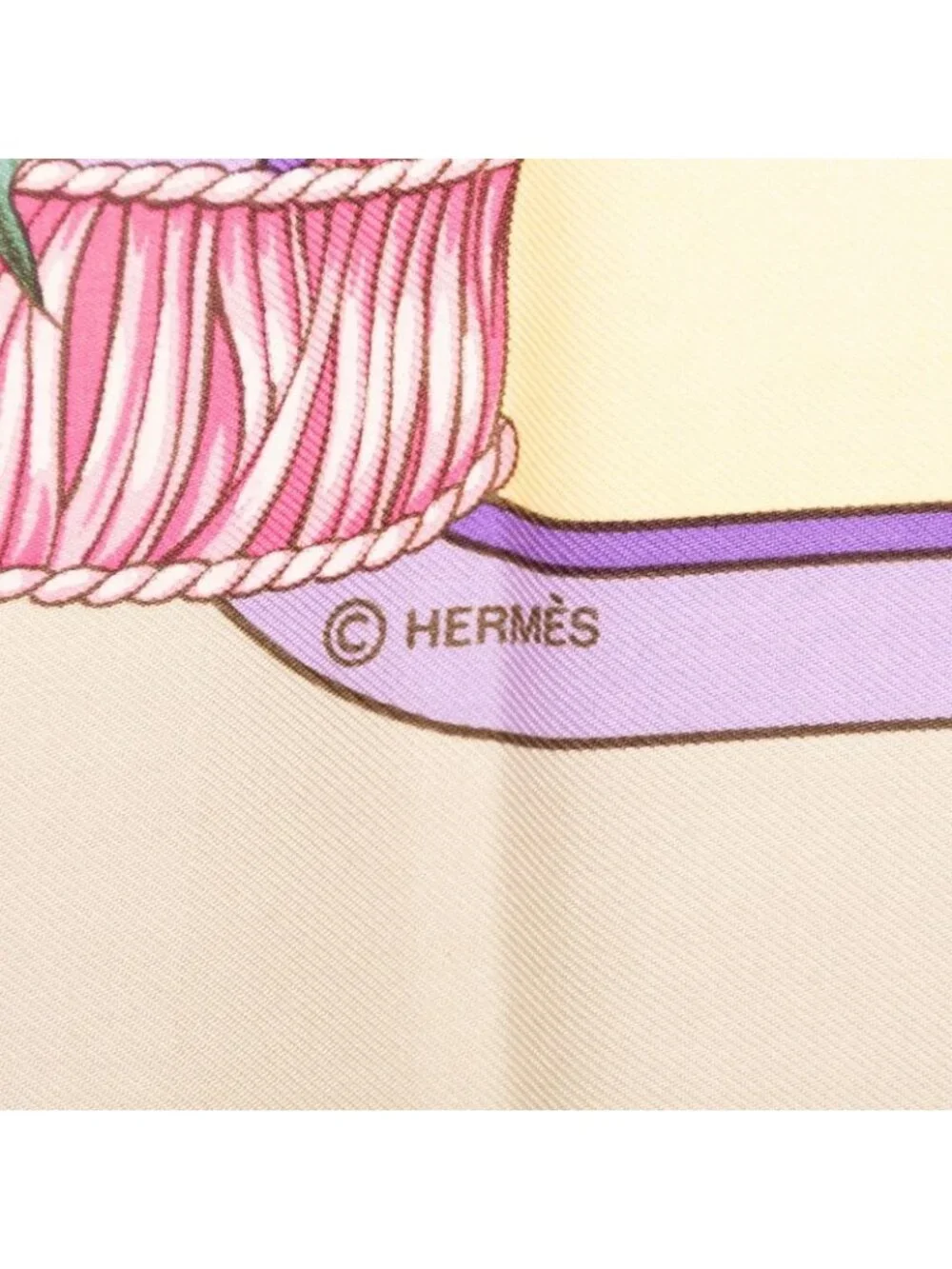 ★SOLD★ Hermes Carre 90 Regina Her Majesty the Queen Scarf Gray Multicolor Silk - Picture 5 of 7